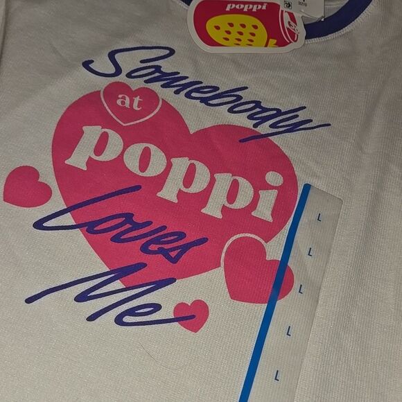 Poppi Soda White Purple crop top T-Shirt Womens L NWT Target Collab Graphic - Picture 12 of 12